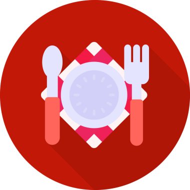 yemek tabağı simgesi düz stil