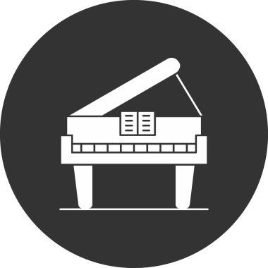 Piyano ikonu. Web için basit bir piyano vektör simgesi çizimi