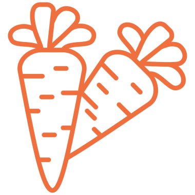 Havuç ikonu. Taslak çizimi. Ağ ve uygulamalar için havuç vektör simgeleri