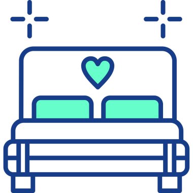 yatak simgesi, modern basit tasarım vektör çizimi