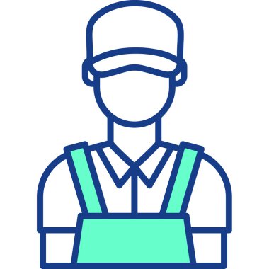 İşçi. Web simgesi basit illüstrasyon