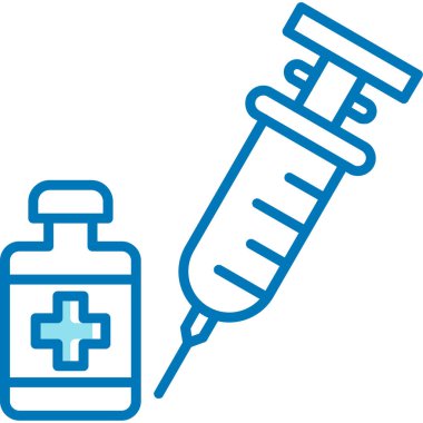 Aşı şırıngası ikonu. Aşı enjeksiyonu.