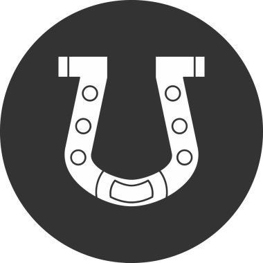 Beyaz arkaplanda bir at nalı çizimi