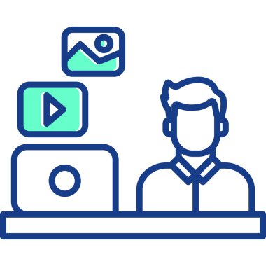 Bilgisayar. Web simgesi basit illüstrasyon