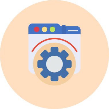 Web tasarımı ve geliştirme renkli vektör simgesi.