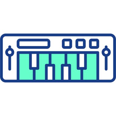 piyano simgesi vektör illüstrasyonu