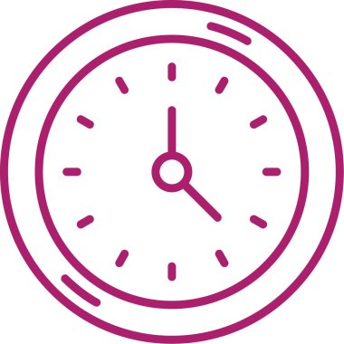 saat vektör çizgisi simgesi, vektör illüstrasyonu