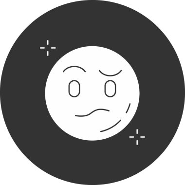 üzgün emoji simgesi, vektör illüstrasyonu