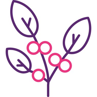 Böğürtlenli dal, çizgi vektör tasarımı