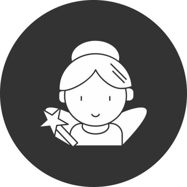 Kız ve kız ikonunun vektör illüstrasyonu