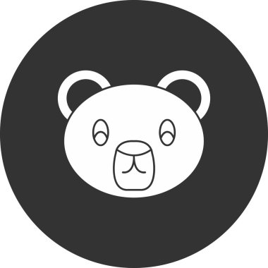 Şirin panda yüzü, basit simge çizimi