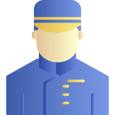 Memur simgesi, vektör çizimi beyaz arkaplanda izole edildi