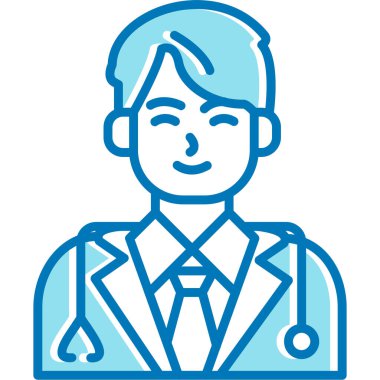 Doktor. Web simgesi basit illüstrasyon