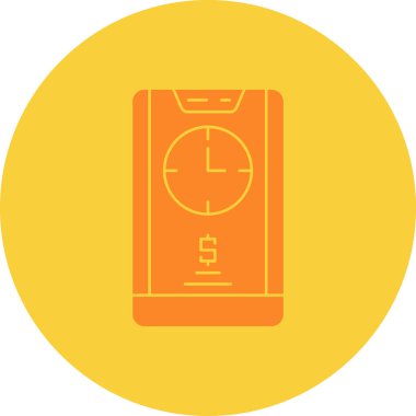 Bir saat simgesinin vektör illüstrasyonu