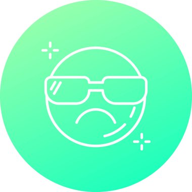 güzel emoji ifade çizgisi vektör simgesi