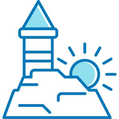 Şato. Web simgesi basit illüstrasyon