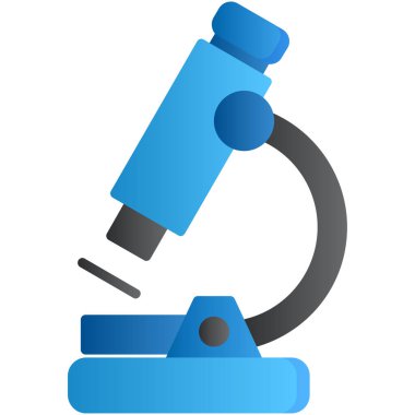 Laboratuar mikroskobu ikonu. Düz renk tasarımı. vektör illüstrasyonu.