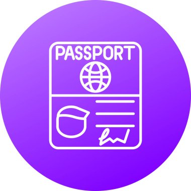 Pasaport web simgesi basit illüstrasyon