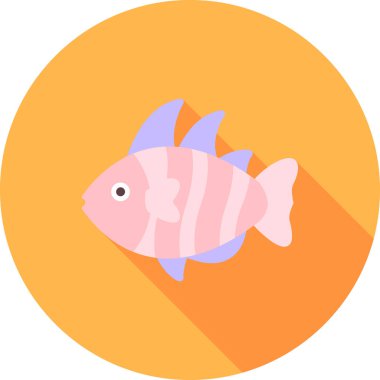 Balık düz simge vektör çizim