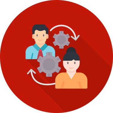 Takım çalışması konsepti düz simge tasarımı. Vektör çizimi. 10 saniye.