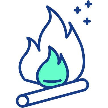 Şenlik ateşi. Web simgesi basit illüstrasyon