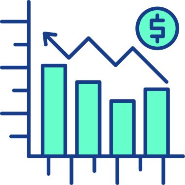 Grafik büyüme çizelgesi simgesi - taslak biçimi