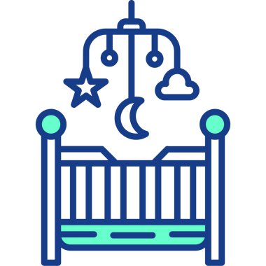 bebek beşiği beşiği simgesi ana hatları biçiminde