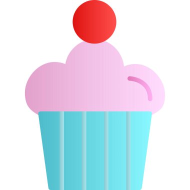 cupcake simgesi, basit vektör illüstrasyonu
