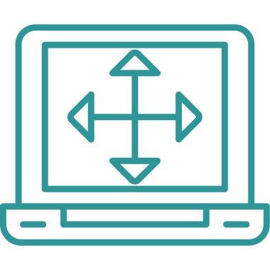 Dizüstü bilgisayar simgesi vektör çizimi