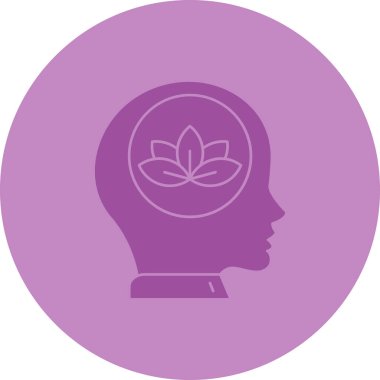 Lotus pozisyonunda kadın profili silueti