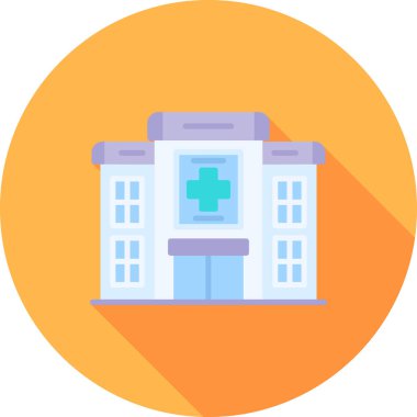 Hastane sağlık ikonu düz stil