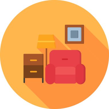 ev mobilyası ev simgesi düz stil