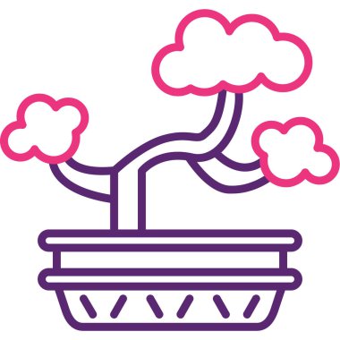 Bir ağaç simgesinin vektör illüstrasyonu