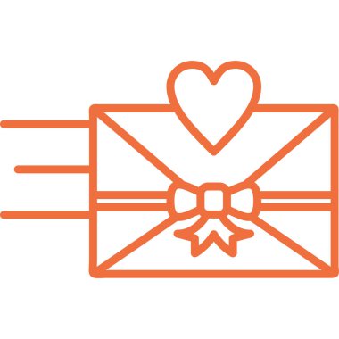 Kurdele çizgisi ikonlu hediye kutusu. Sevgililer günü, aşk ve romantik tema. Yalnız tasarım. vektör illüstrasyonu