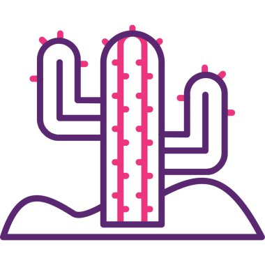 Kaktüs. Web simgesi basit illüstrasyon