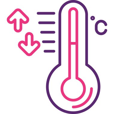 Sıcaklık simgesi, vektör illüstrasyonu