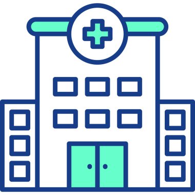 Hastane binası. Basit illüstrasyon