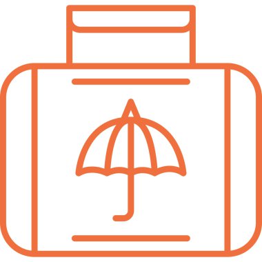 Şemsiye. Web simgesi basit illüstrasyon