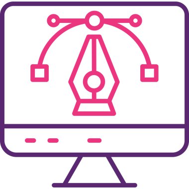 Bilgisayar. Web simgesi basit illüstrasyon