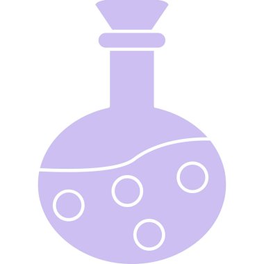 Sihirli iksir şişesi, illüstrasyon, beyaz arkaplanda vektör.