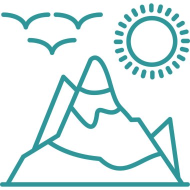Vektör dağları illüstrasyonu, simge, işaret, sembol