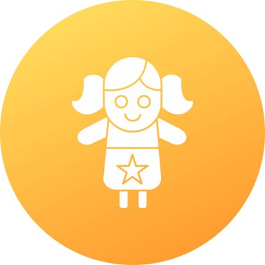 bebek kız simgesi beyaz arka planda izole edilmiş modaya uygun düz stil.