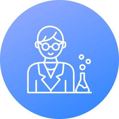 Bilim adamı simgesi, vektör illüstrasyonu