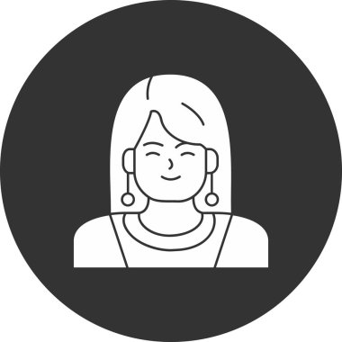 Kadın yüz simgesinin vektör illüstrasyonu