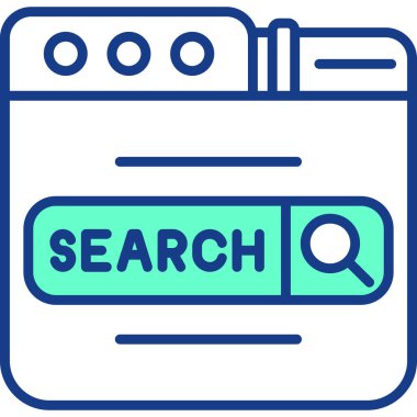 Arama motoru arama simgesi ana hat biçiminde