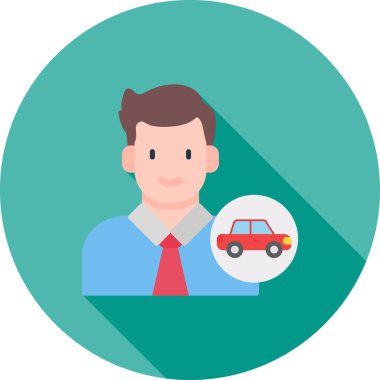 araba vektörü düz renk simgesi