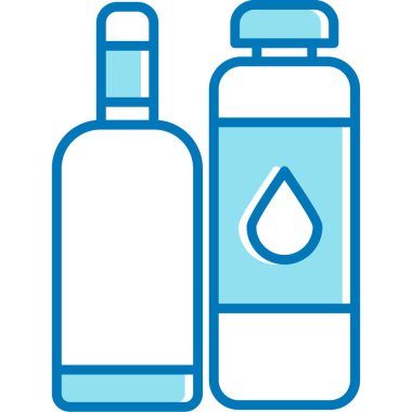 Alkol şişesi ikonu. Beyaz arkaplanda izole edilmiş web için alkol şişesi simgelerinin ana hatları
