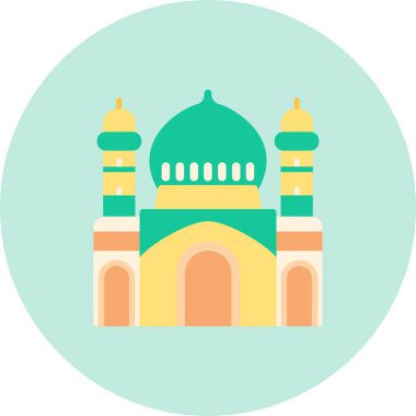 Cami inşaatının vektör illüstrasyonu