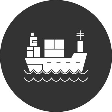 Kargo gemisi simgesinin vektör çizimi