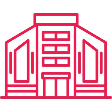 Bina simgesi. Web için ev vektör simgelerinin özet çizimi